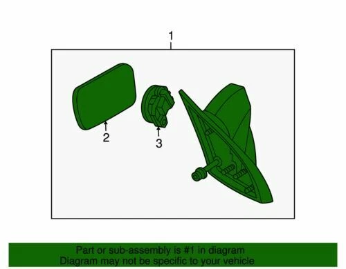 Genuine GM 2002-2007 Buick Rendezvous Passenger Side Mirror Assembly 15213856 - Image 2 of 2