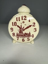 Rare Vintage Diamond Pottery Wall Pocket Planter Wind Mill No Chips