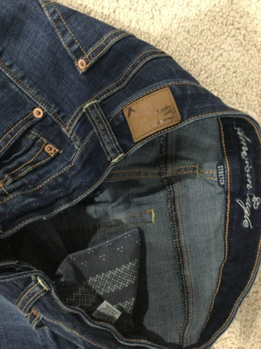 American Eagle Boy Crop Damengröße 4 dunkle Waschung blau Denim Jeans - Bild 3 von 5