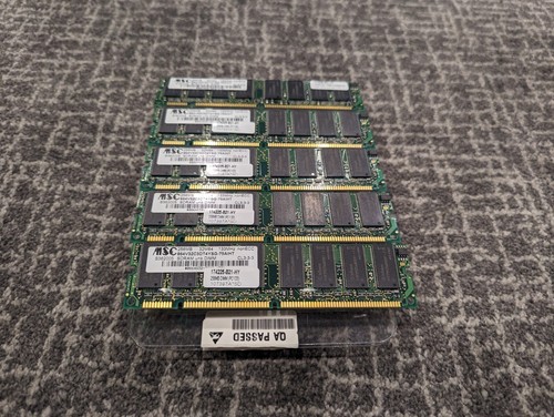 5 X MSC 864V32C3DT4YSG-75AIHT 256MB UNB DIMM Memory RAM PC133MHZ CL3-3-3 - 第 1/6 張圖片