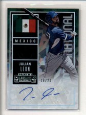 JULIAN LEON 2015 PANINI CONTENDERS CRACKED ICE PRIZM AUTO #18/23 AK14 ID: 676484