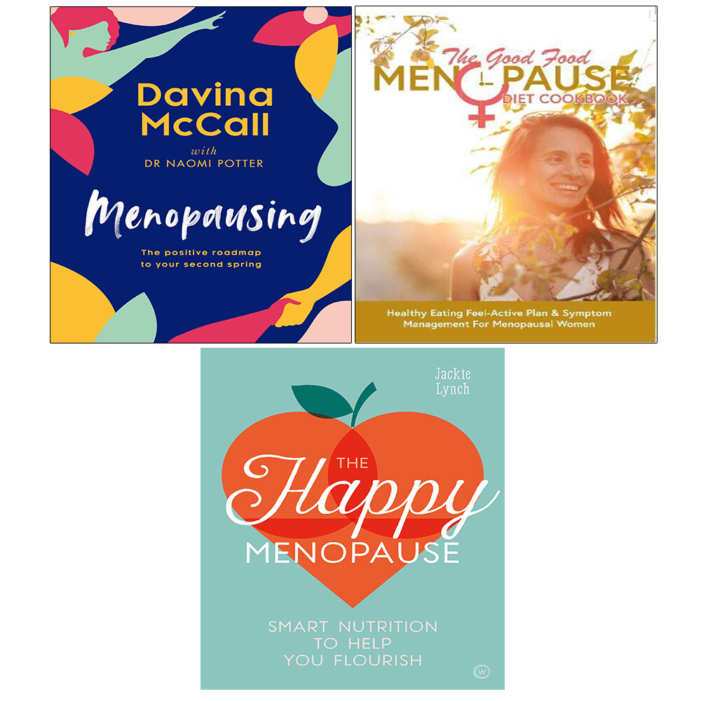 Menopausing, Good Food Menopause Diet Cookbook, Happy Menopause 3 Books Set NEW