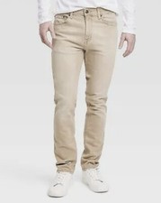 Men  s Goodfellow  Co Lightweight Denim Jeans Size 38 X 32 Flex Slim Fit Beige