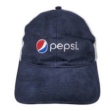 Pepsi Snapback Trucker Hat Blue OS Adjustable Embroidered Mesh Back Soda Gear