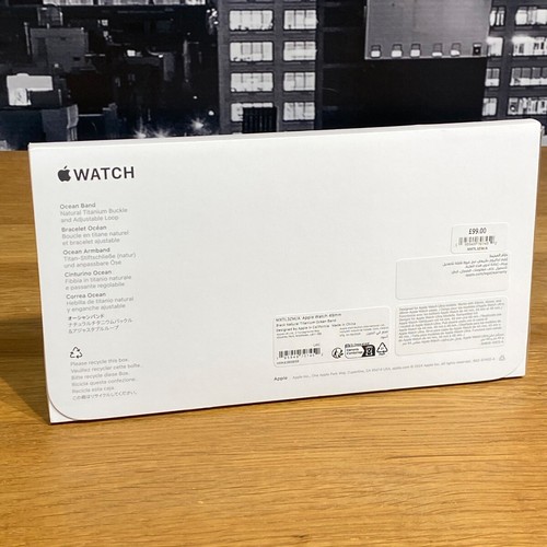 Apple Watch Ultra 2 Strap 49mm Black Ocean Band Natural Titanium Finish Sealed - Picture 11 of 17