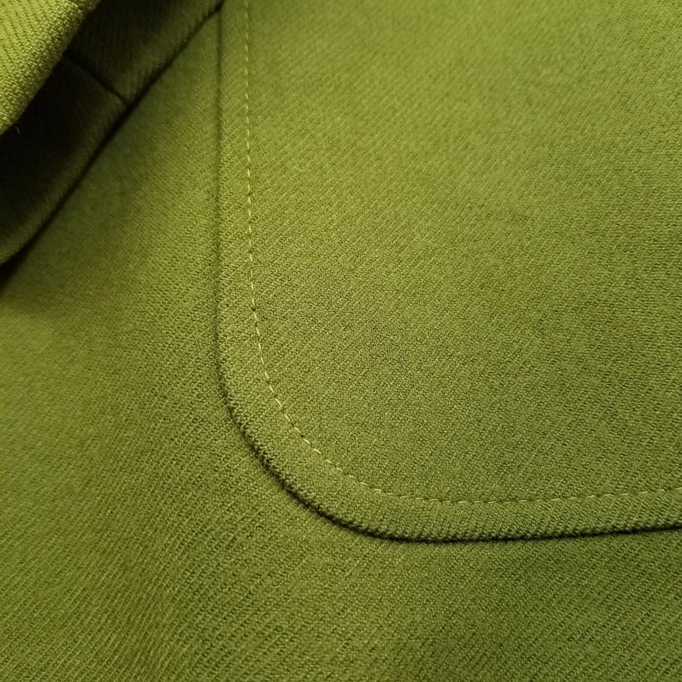 Винтажный шерстяной кашемировый блейзер Jaeger размер 10 маленький средний с карманами темно-оливкового цвета - Изображение 4 из 4