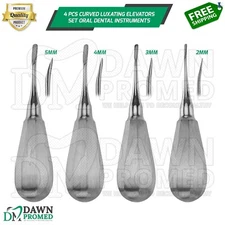 4 Pcs Curved Luxating Elevators Set Oral Dental Instruments German Grade