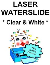 LASER Printer Water Slide Decal Paper - 10 Sheets Mixed -- 5 CLEAR 5 WHITE