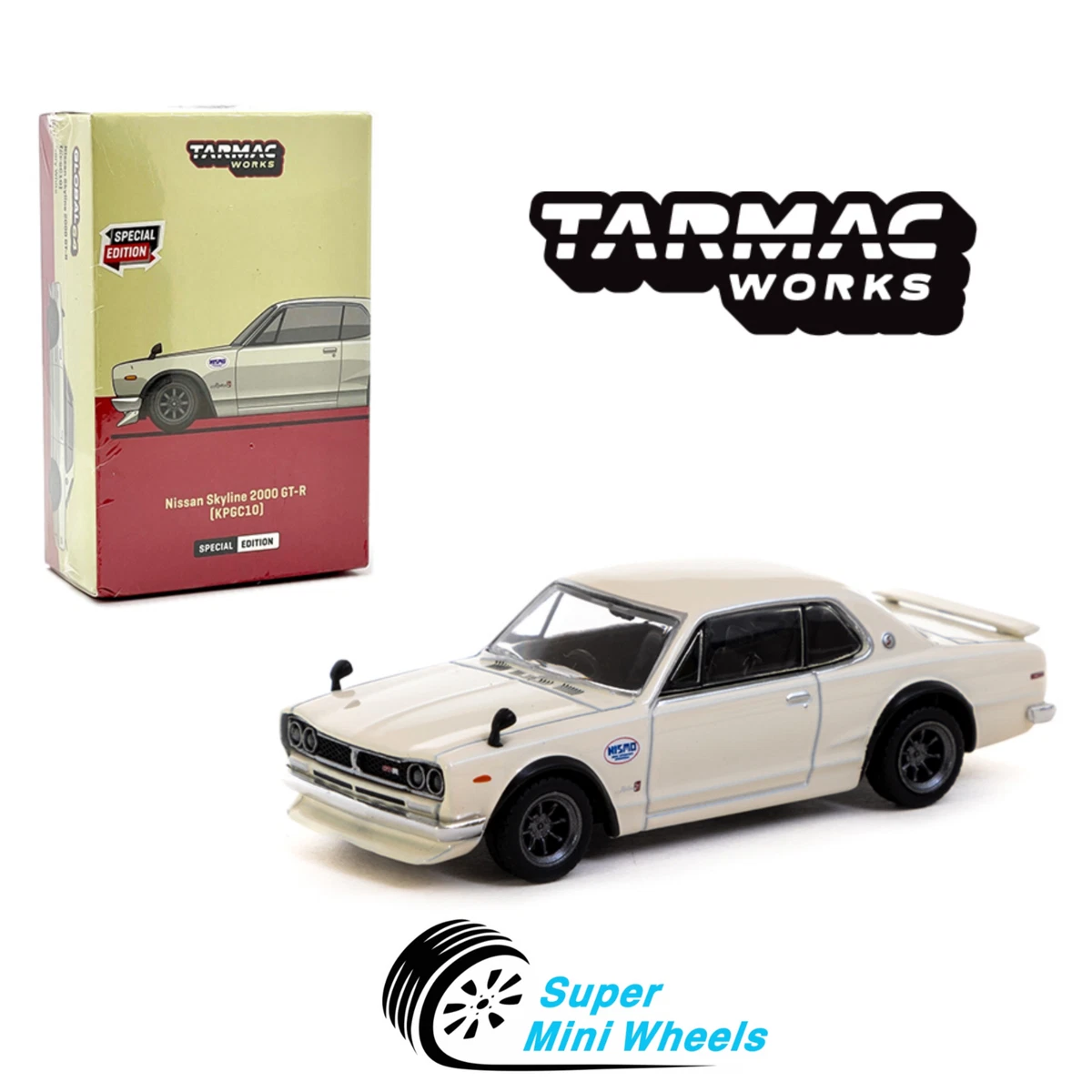 Tarmac Works 1:64 Nissan Skyline 2000GT-R (KPGC10) Ivory White - Japan Special Tarmac Works 1:64 Nissan Skyline 2000GT-R (KPGC10) Ivory White - Japan Special