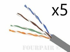 Lot of 5 - CAT5e CMR 350MHz Ethernet Cable Gr...