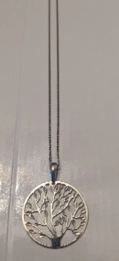 Women's Tree Of Life Necklace 925 Italy Sterling Silver Pendant W/ 13" Chain - Image 3 of 4