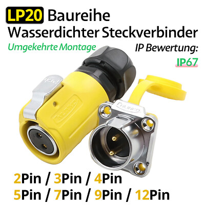 LP20 2-12 Polig Luftfahrt IP67 Wasserdichter Steckverbinder LED-Display-Stecker