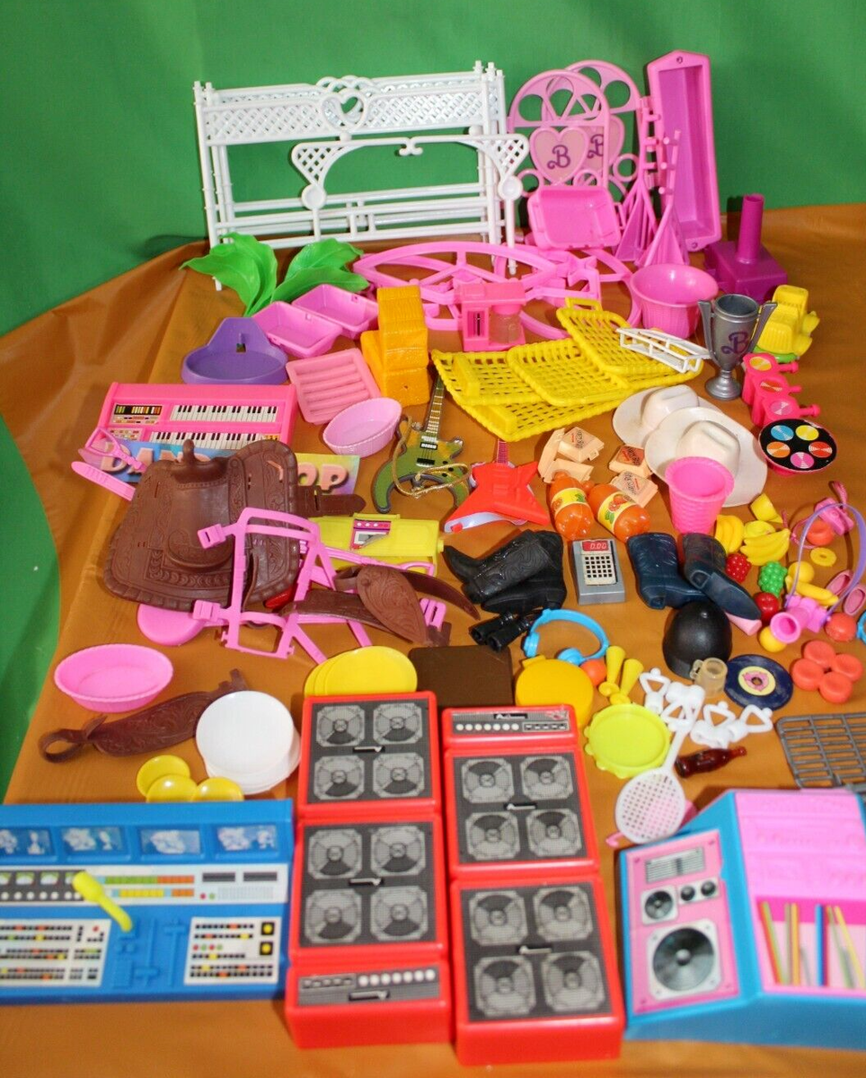 Vintage 122 Piece Original Barbie Toys Accessories Speakers Corral