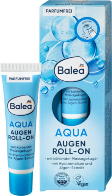 Balea Aqua Eye Roll-on Cream Gel 15ml -Unscented- VEGAN - FREE SHIP