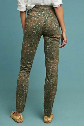 ¡Nuevo! 25 "Pantalones utilitarios cadete" estampado verde antopologie" NUEVOS CON ETIQUETAS - Imagen 4 de 11