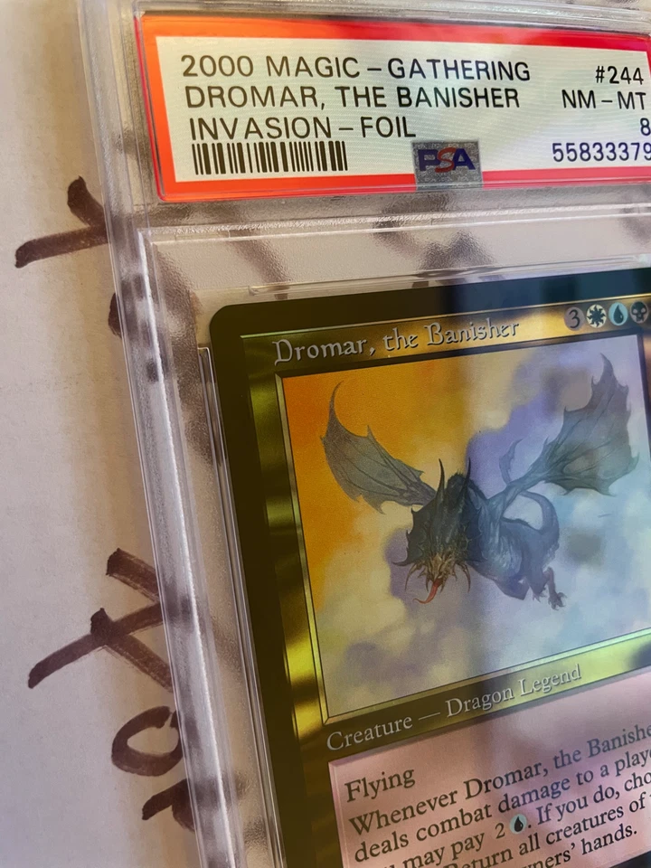 PSA 8 Invasion FOIL Dromar, the Banisher - Magic the Gathering Dragon PSA8 - Image 2 of 4