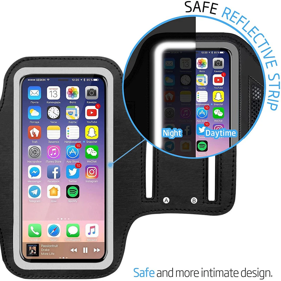 Gym Running Sports Cell Phone Arm Band for iPhone 15/14 Pro/13 Pro Max up to 7" - Image 2 of 4