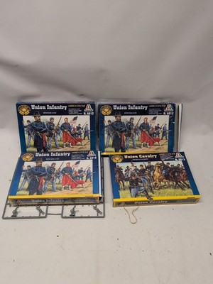 lot (4) Italeri 6012/6013 Civil War Union Cavalry & Infantry - Read