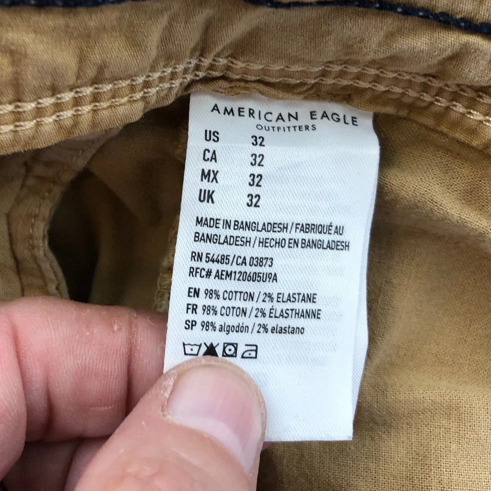 American Eagle Mens Shorts Size 32 Khaki Chino Casual Slim Next Level Flex - Image 4 of 4