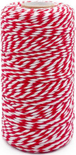 Cotton Twine Red and White Baker String 2Mm Thick 328 Feet Christmas Twine for G