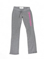 Vintage Abercrombie Fitch Sweatpants XS Y2K Fleece Grey Pink Logo