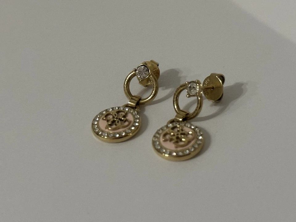 Guess Ohrringe Rosa Goldfarben Mit Steinchen NEU - Bild 4 von 4