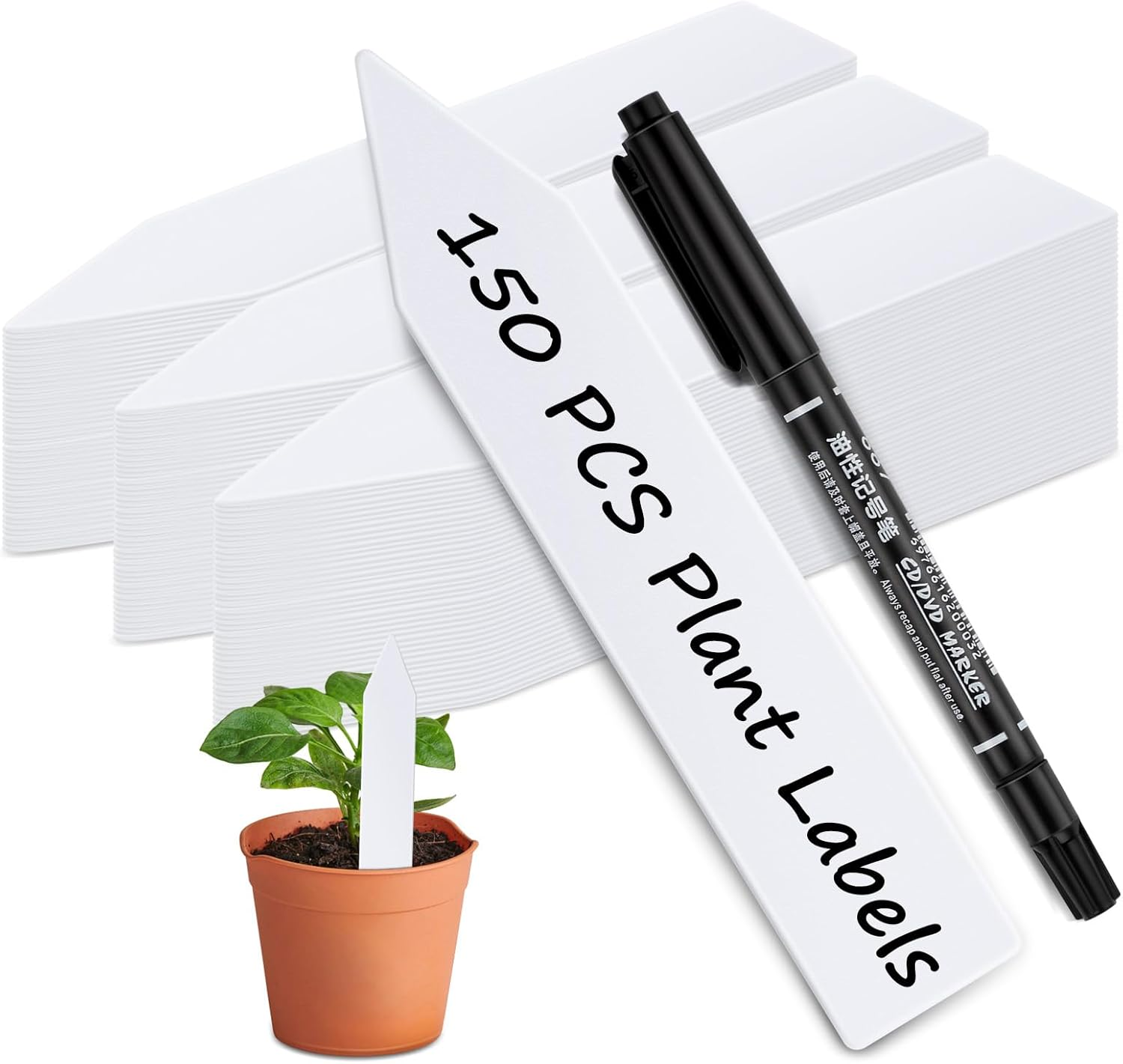 Plastic Plant Labels 150Pcs Plant Tags Plant Markers & Labels Re-Usable Plant La