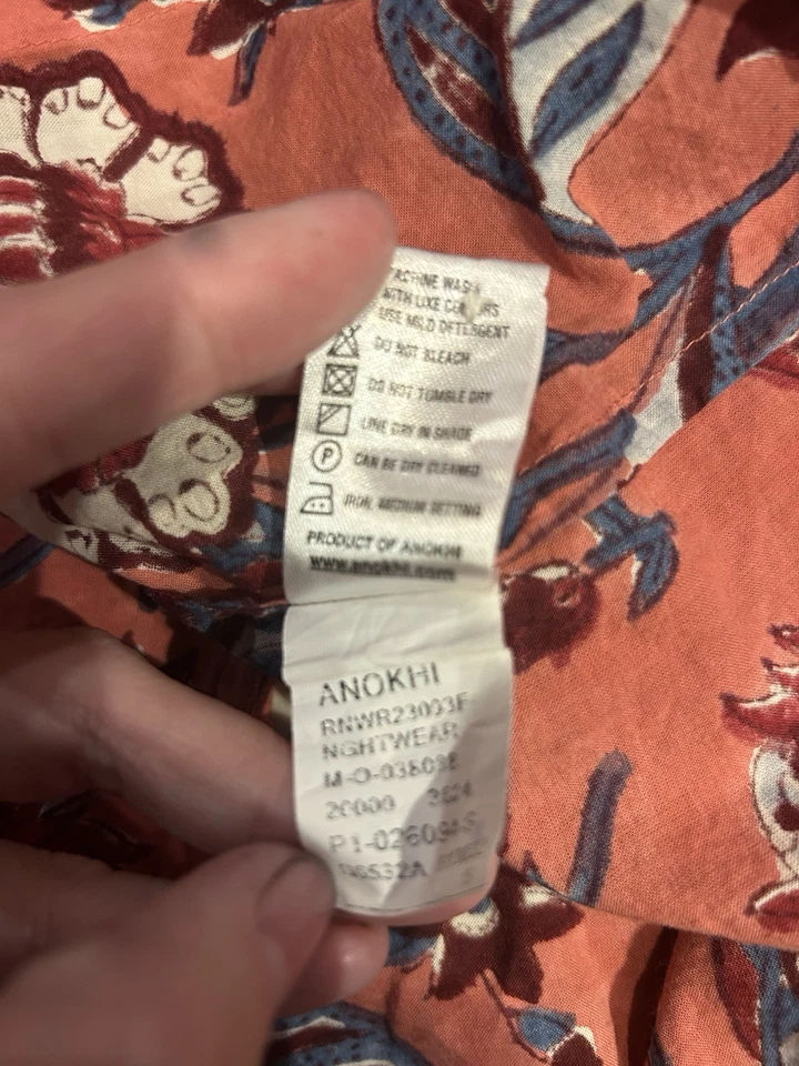 Conjunto de pijama para mujer Anokhi talla S 100 % algodón estampado floral de pierna ancha Foto 4 de 4