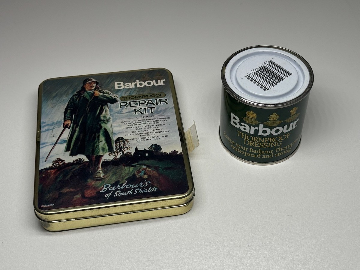 Vintage Barbour Thornproof Repair Kit + Can of Dressing Unused