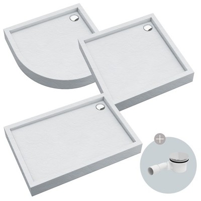 AQUABAD Duschwanne/Duschtasse Elegana mit LeakProtect Technologie White Stone