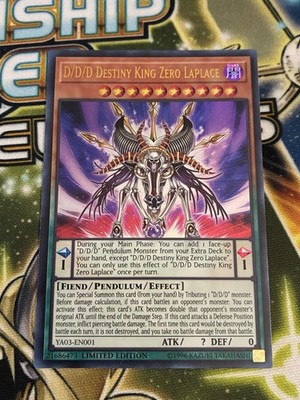 D/D/D Destiny King Zero Laplace YA03-EN001 Yugioh! Ultra Rare ARC-V Promo LTD NM