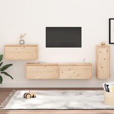 TV Schrank 4tlg. Massivholz Kiefer Wohnwand Wandschrank mehrere Auswahl vidaXL