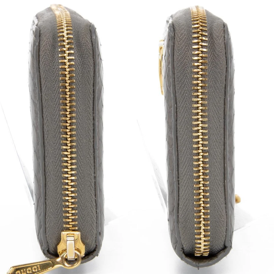 Gucci Cartera Larga Cremallera Alrededor Gris Pitón Caballo Broca Excelente Regalo Envío Gratis Foto 3 de 4