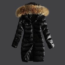Long Quilted Jacket With Fur Collar And Racco...