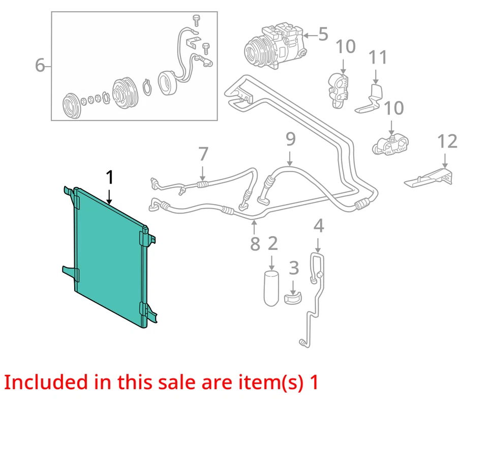 Condensador de CA 163 tipo ML350 compatible con 00-05 MERCEDES CLASE ML 10193806 Foto 4 de 4