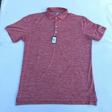 Johnnie-O Men's Crimson Huron Heathered SS Golf Polo Shirt EPIC Logo Size L