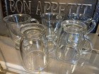 4 PC ANCHOR Footed Iridescent Clear Glass Coffee Cup Mug Mugs SET 18 Oz — photo 5