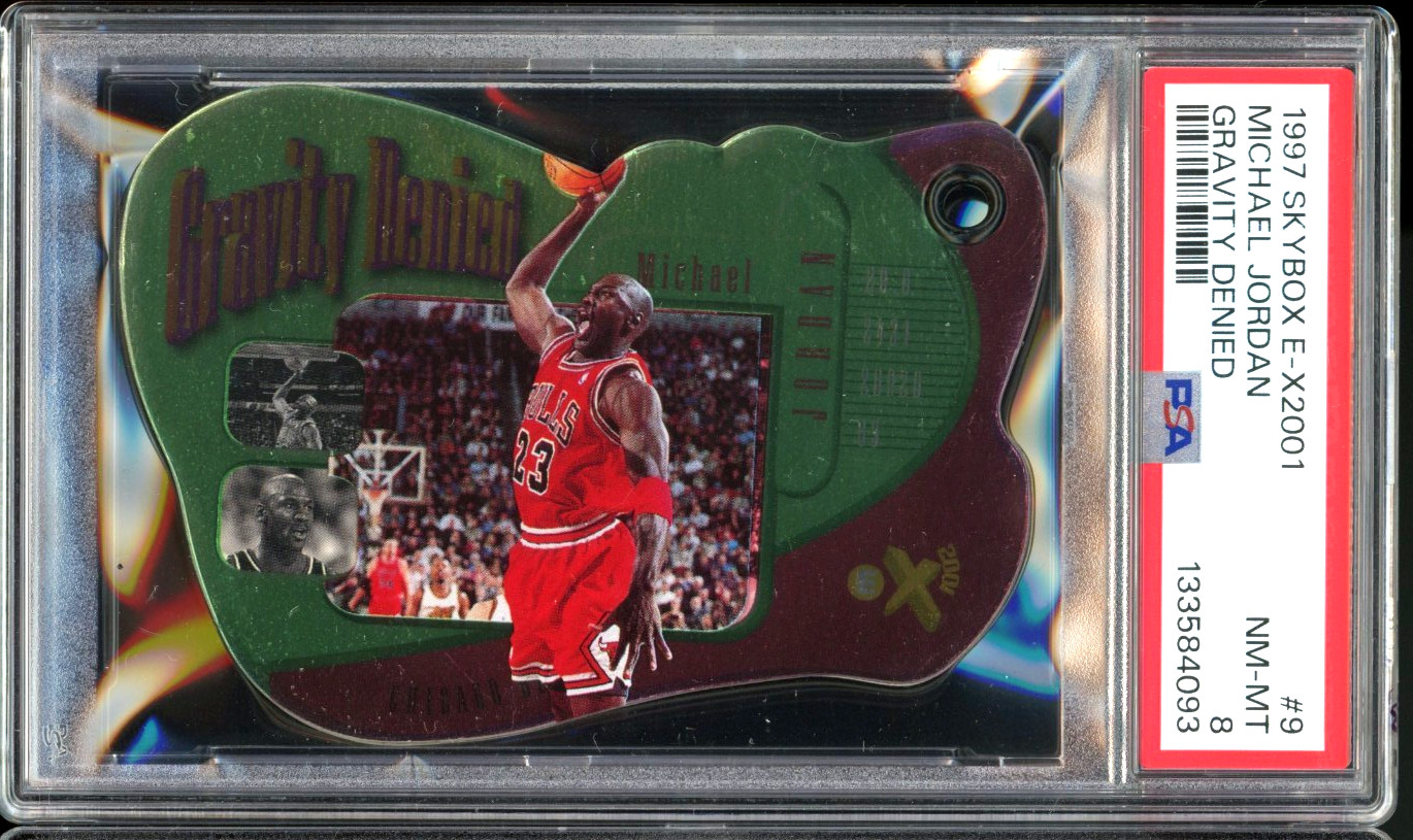 1997 SKYBOX E-X2001 GRAVITY DENIED #9 MICHAEL JORDAN PSA 8