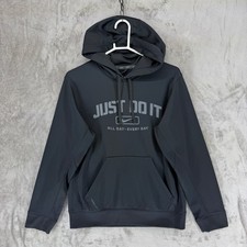 Nike Therma-FIT Just Do It Hoodie Mens Small Black Pullover 518852-010