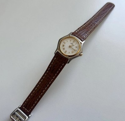 EBEL 1911 190910 Quartz DAU Bicolor 750 Gold Perlmutt-Blatt Neues Leder-Armband!