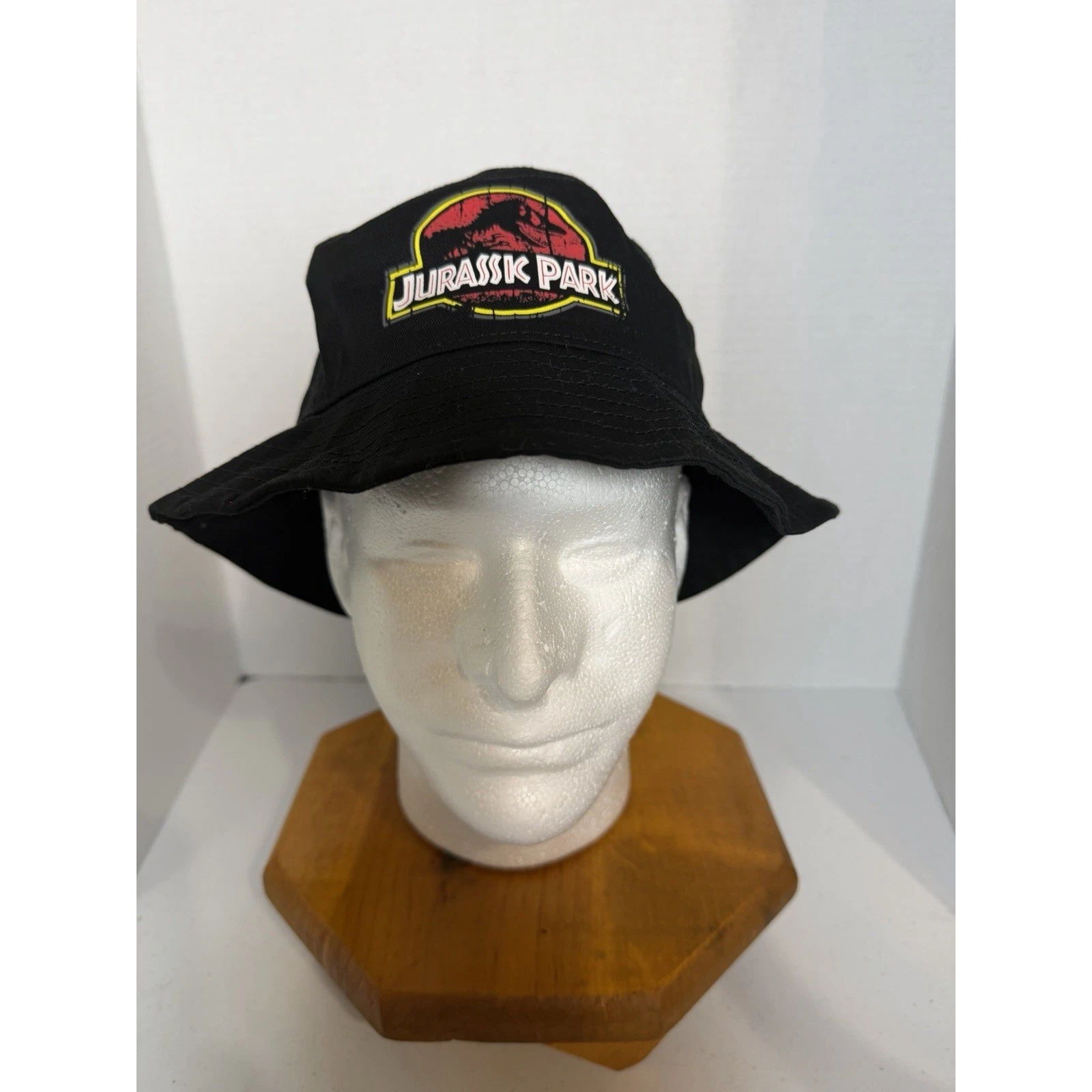 Jurassic Park Bucket Hat Adult Black Universal Studios Cotton Movie Logo