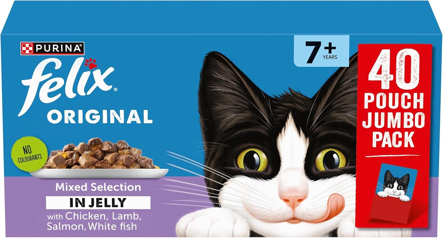 FELIX Senior 7+ Wet Cat Food Multipack Mixed Selection in Jelly 40x85g Bags - Image 4