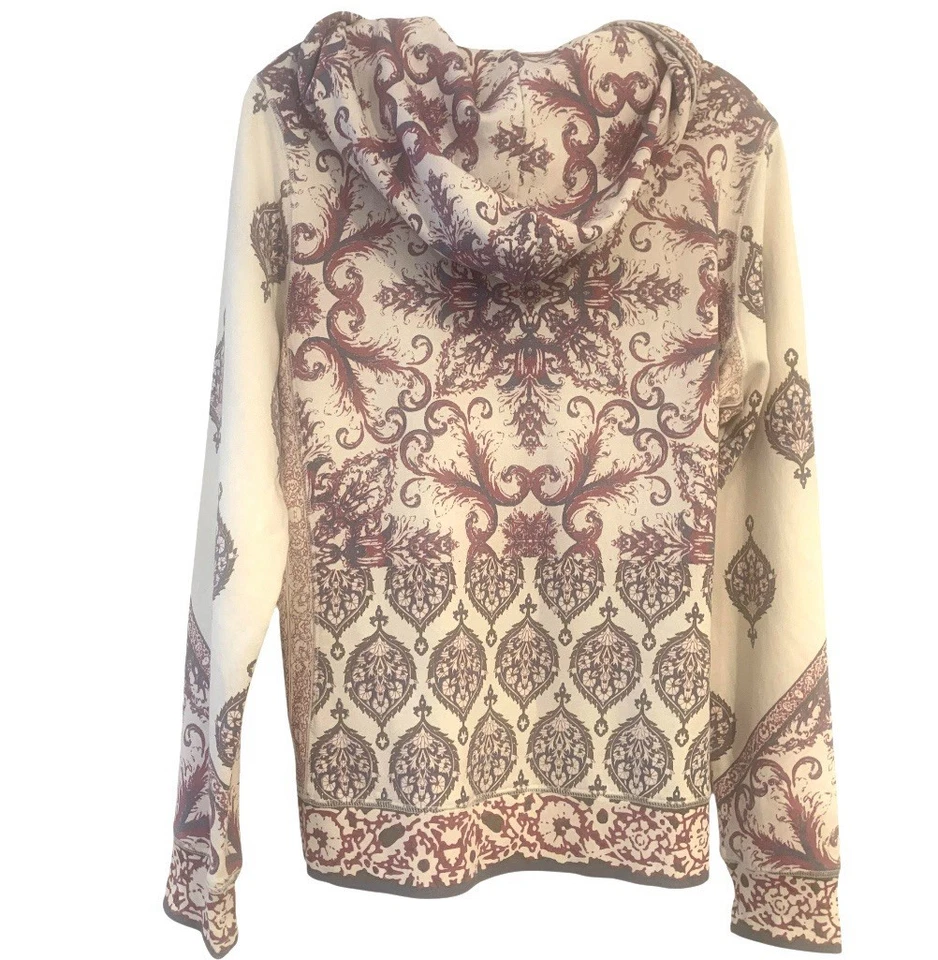 Moletom com capuz feminino Lucky Brand estampa floral creme tamanho G - Imagem 2 de 4