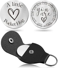 Pocket Hug Token keychain Gifts for Men Women Him Her Dad Mom Son Daughter Broth