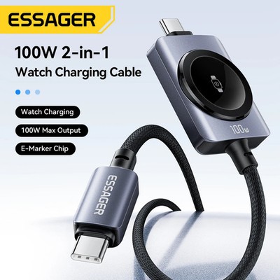 Essager 100W Tpye C To Type C Charging Cable For iPhone 17 16 For Apple Watch