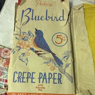 Perkins Vintage Bluebird Crepe Paper Flowers Made In USA Lot