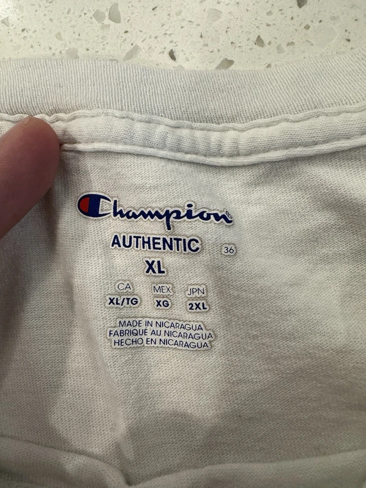 Champion Authentic Boston University Men's White Cotton T-Shirt Long Sleeve XL  - Image 3 of 4