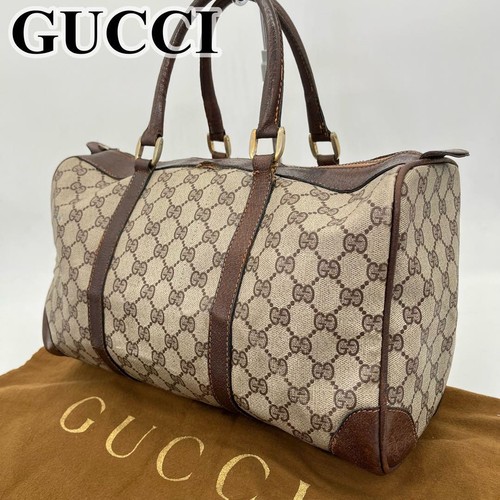 Gucci Boston Bag GG Supreme PVC Mini Handbag Vintage /Used++
