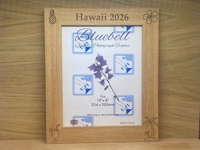 Personalisierter Hawaii Bilderrahmen mit Gravur passend für Foto 8 x 10 Zoll