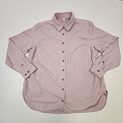 Duluth Trading womens button down shirt waiste pockets XL Heavy cotton